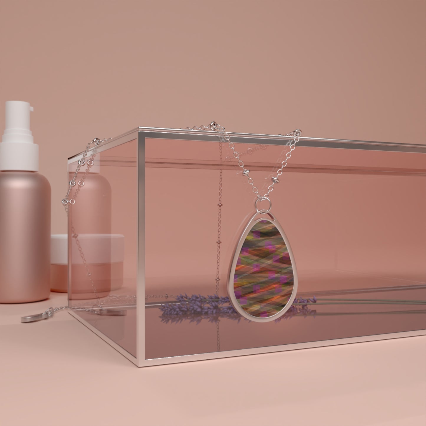 Cheyenne:  Elegant Abstract Art Oval Necklace - Beautiful Souls Inspiration