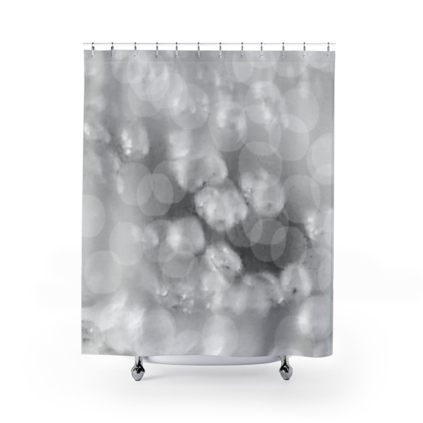Oksana: Elegant Gray Bokeh Shower Curtain - Modern Bathroom Decor