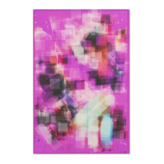 Mauve Codes:  24"x36" Abstract Colorful Area Rug - Modern Home Decor