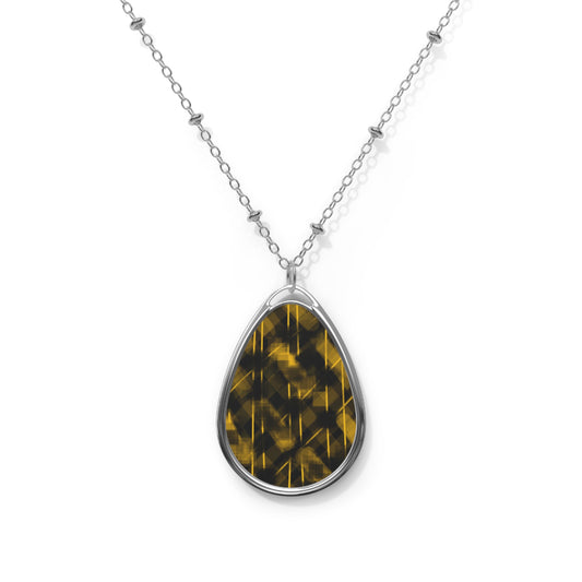 Olga:  Elegant Abstract Art, Classy Tear-Drop Pendant Necklace – Modern and Stylish Jewelry for Any Occasion
