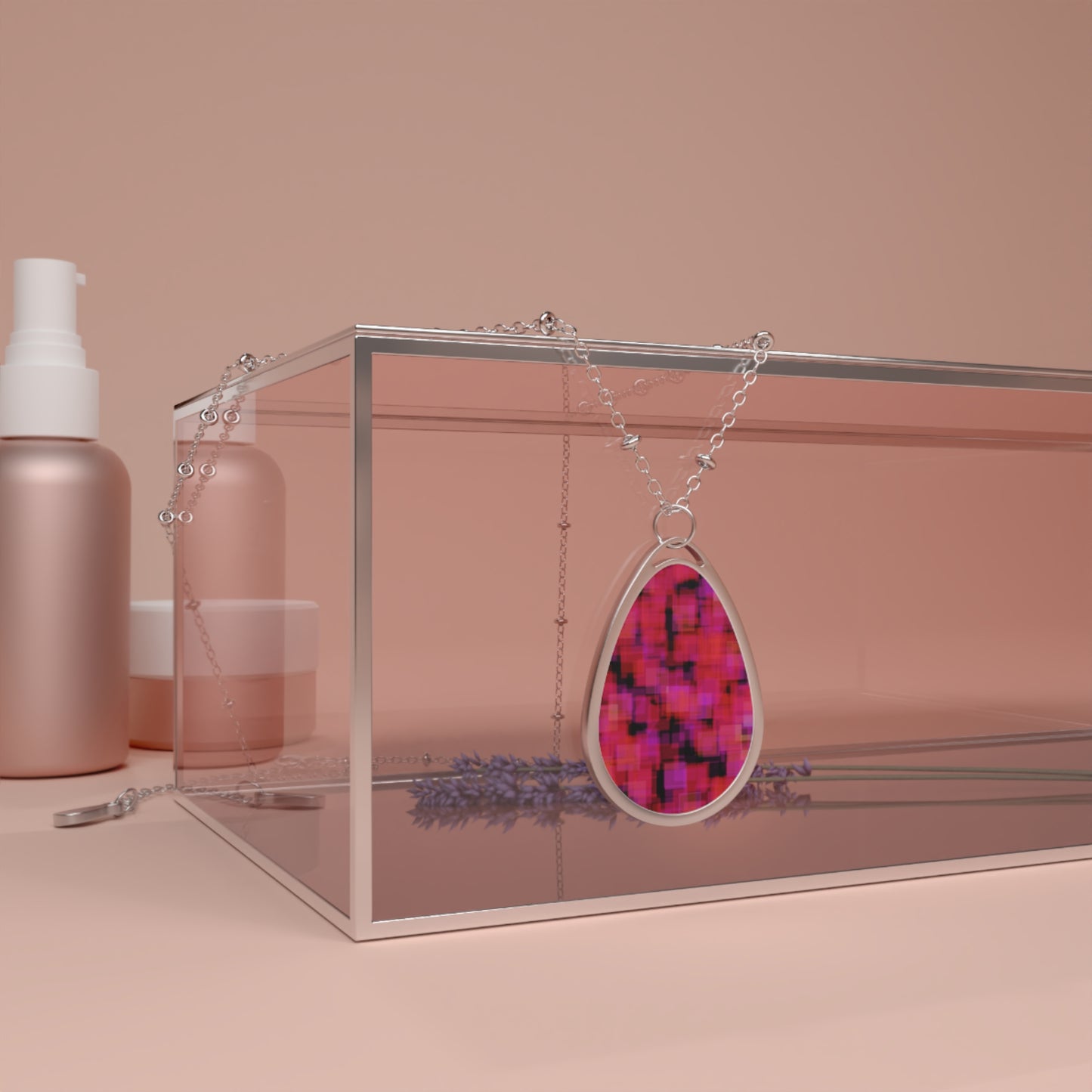 Amaltheia:  Mystical Elegant Oval Necklace, Gorgeous Abstract Mood Art, Jewelry Gift, Minimalist Pendant, Everyday Accessory, Special Occasion Charm