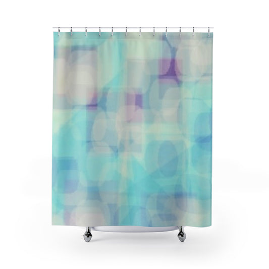 Celia: Aqua Dream Abstract Shower Curtain | Colorful Bathroom Decor, Vibrant Home Accent, Coastal Theme Gift, Modern Shower Curtain