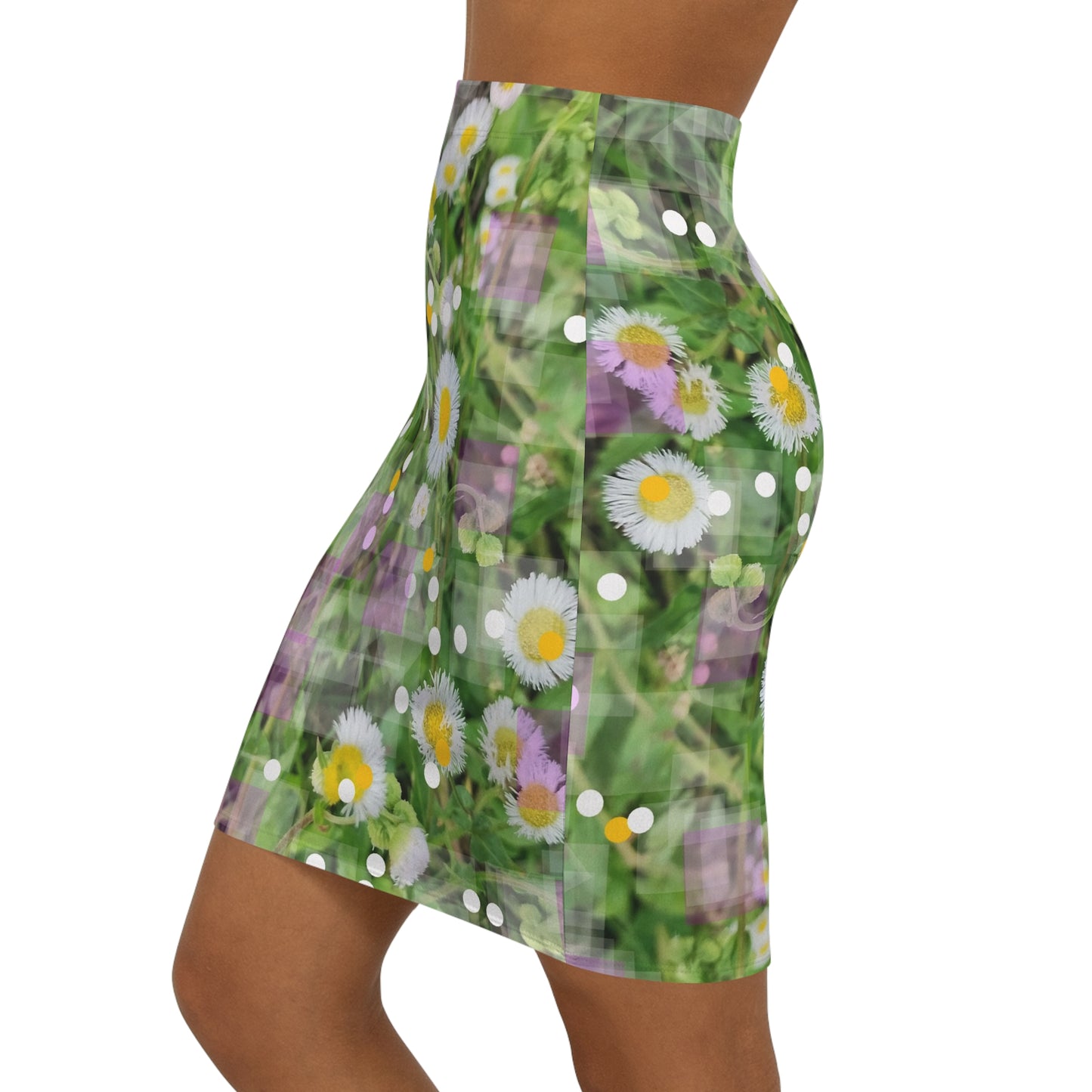 Wildflowers:  Women's Mid-Waist Pencil Skirt (AOP)