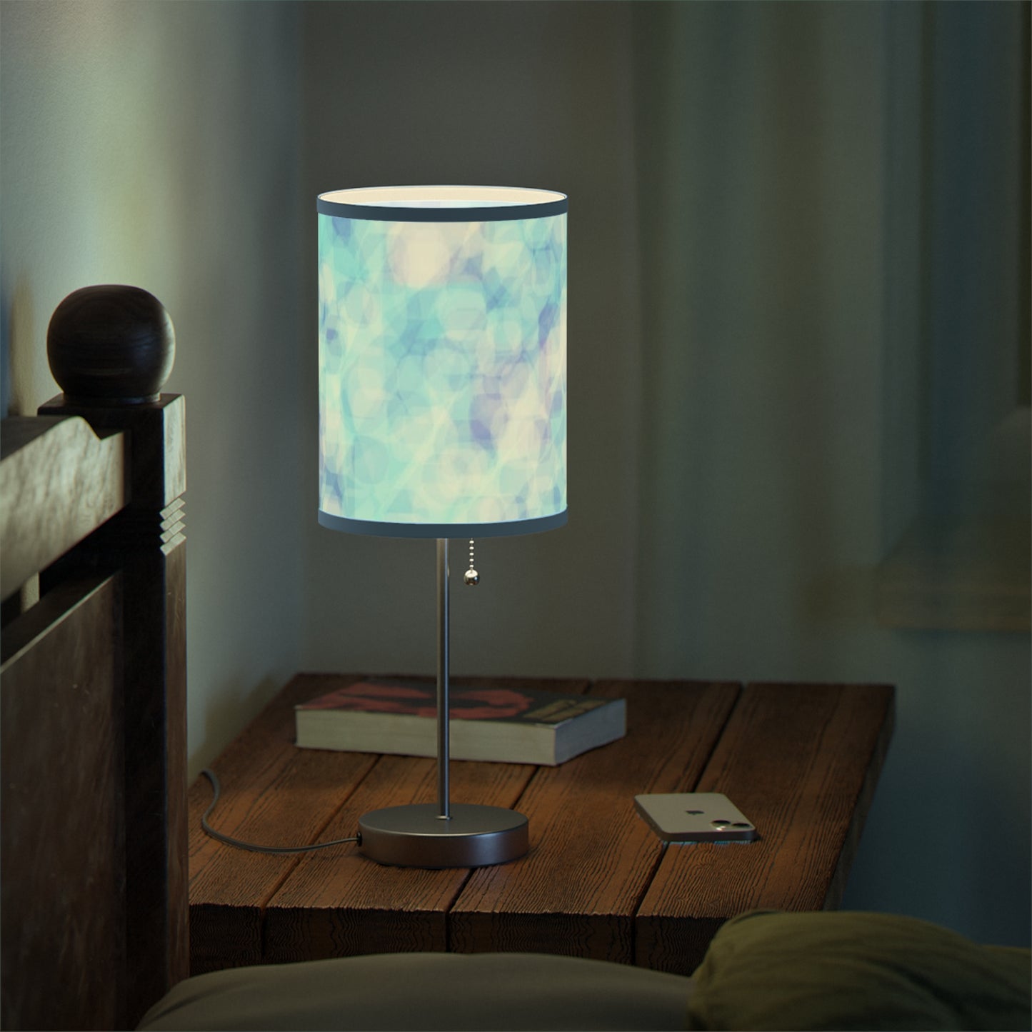 Celia: {Blue Trim} Soothing Blue Table Lamp, Night Light for Relaxation, Bedroom Decor, Cozy Home Gift, Modern Lighting, US/CA Plug