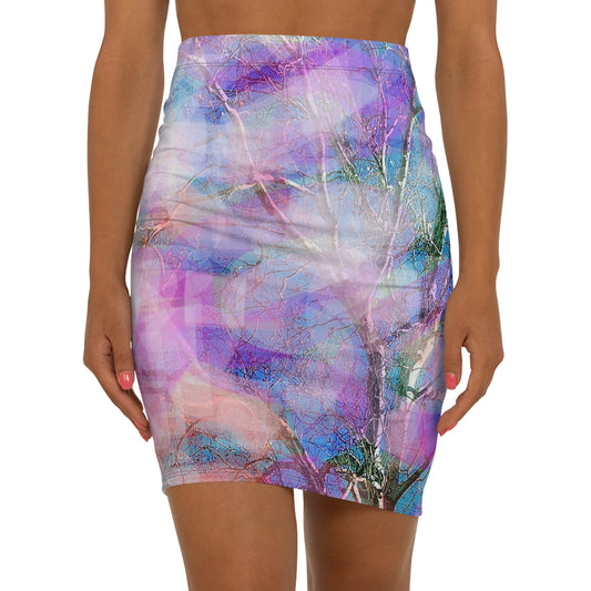 Woo Hoo!  Ethereal Vibrant Abstract Women's Mid-Waist Pencil Skirt, Nature Lovers Skirt for Casual Wear, Stylish Skirt for Parties, Floral Printed Skirt, [...]