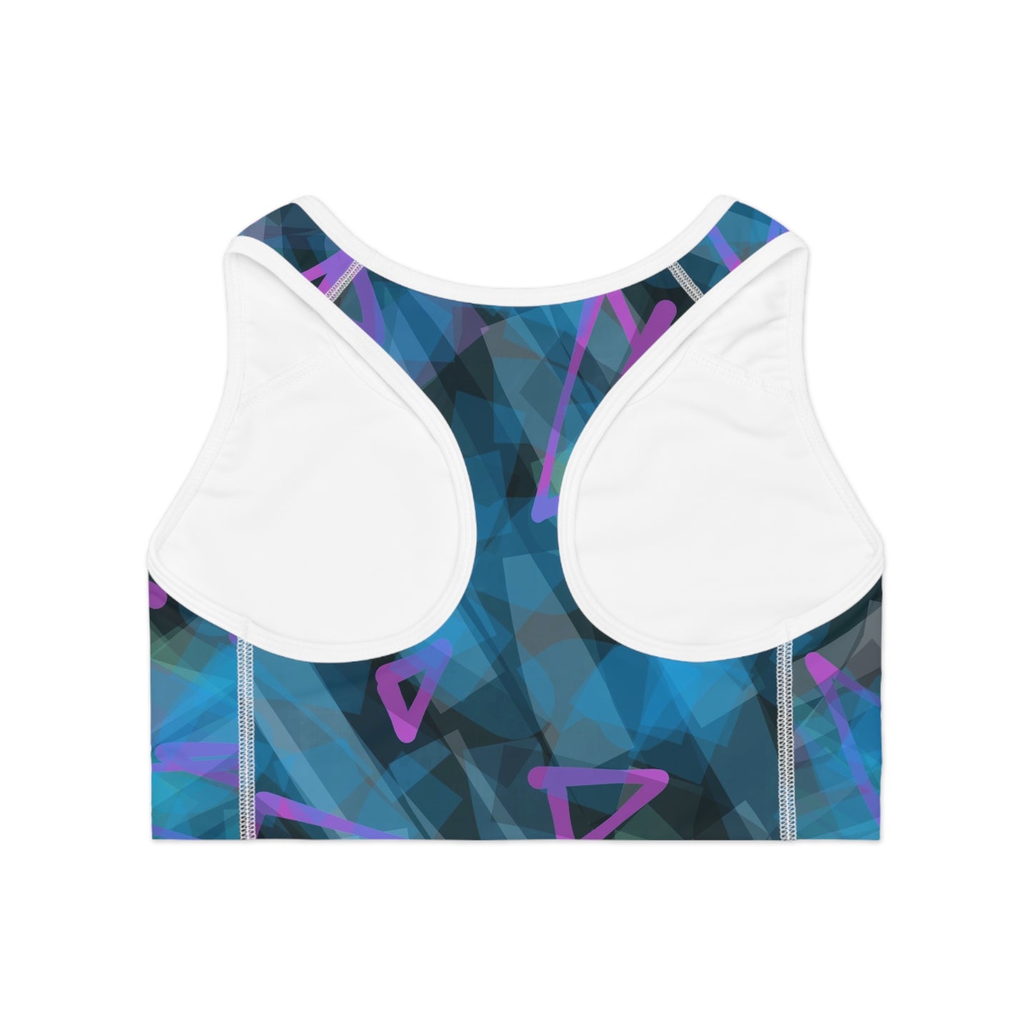 Roxanne I:  WH Trim Abstract Pattern Sports Bra for Active Women | Comfortable Workout Wear