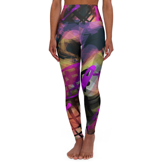 Spray Paint:  Vibrant High Waisted Leggings - Playful Abstract Design, Chic Streetwear