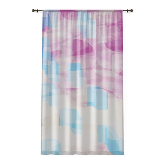 Lyra: Elegant Abstract Window Curtain, Dreamy Drapes, Home Decor, Modern Aesthetic, Colorful Sheer Panel, Living Room, Bedroom Accents