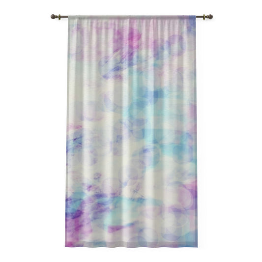 Paradis: Dreamy Pastel Window Curtain | Ethereal Home Decor, Sheer Drapes, Boho Style, Light Filtering, Colorful Curtain Panels