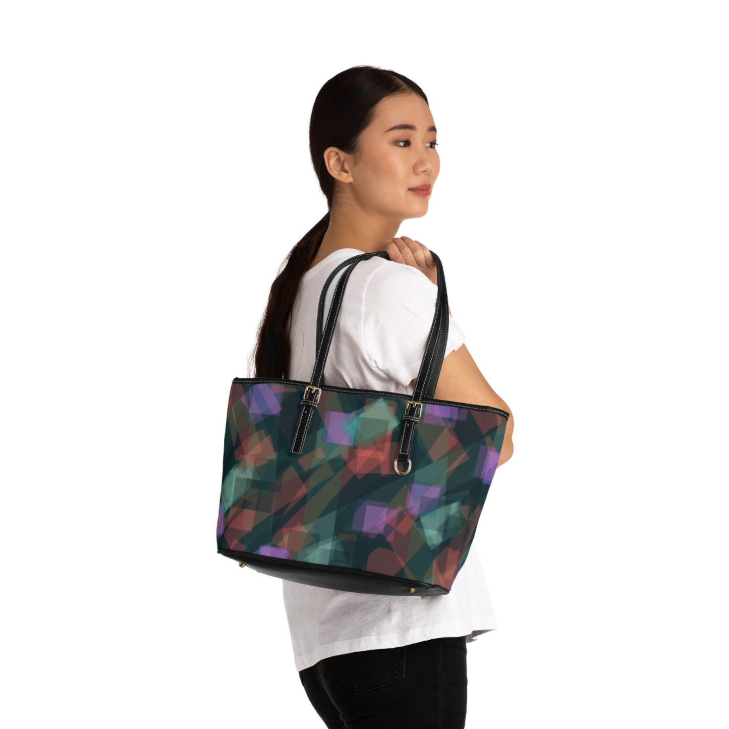 Jean:  Abstract PU Leather Shoulder Bag – Stylish & Versatile Tote for Every Occasion