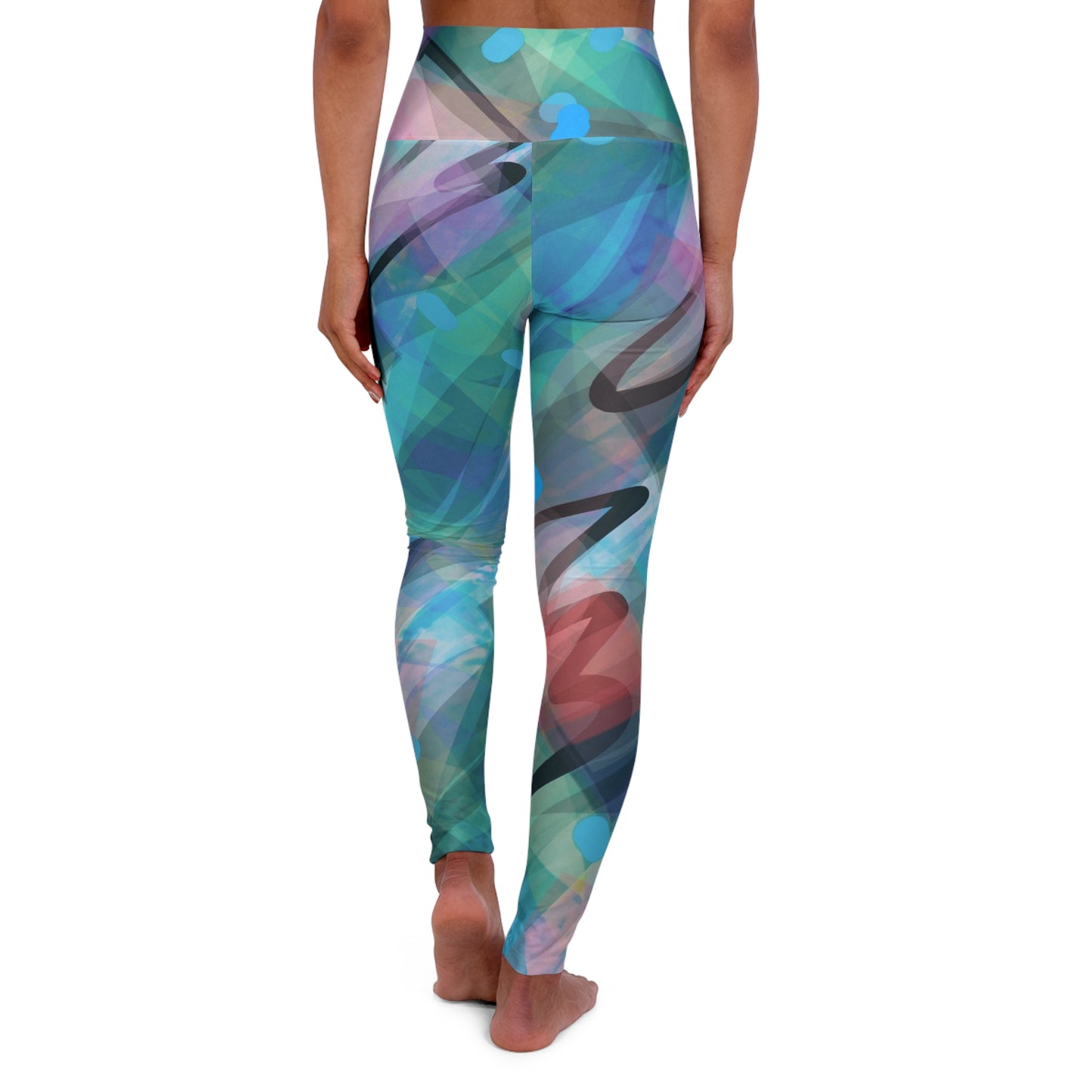 Rainbeats:  Chill Vibes - High Waisted Leggings - Perfect for Fitness & Wellness, Casual Chic Streetwear