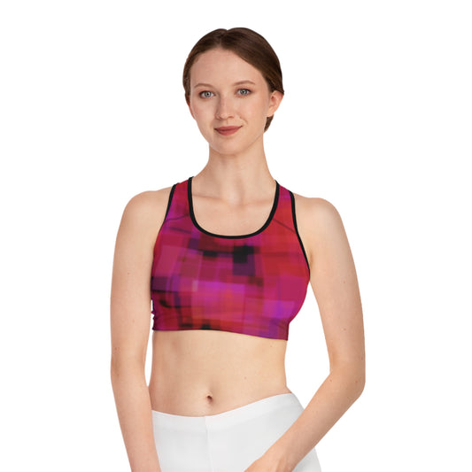 Amaltheia: Vibrant Abstract Sports Bra for Active Women, Workout Gear, Fitness Apparel, Sportswear, Dancewear, Streetwear