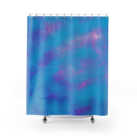 Sweet Dreams:  Modern Abstract Shower Curtain - Vibrant Blue and Purple Waves