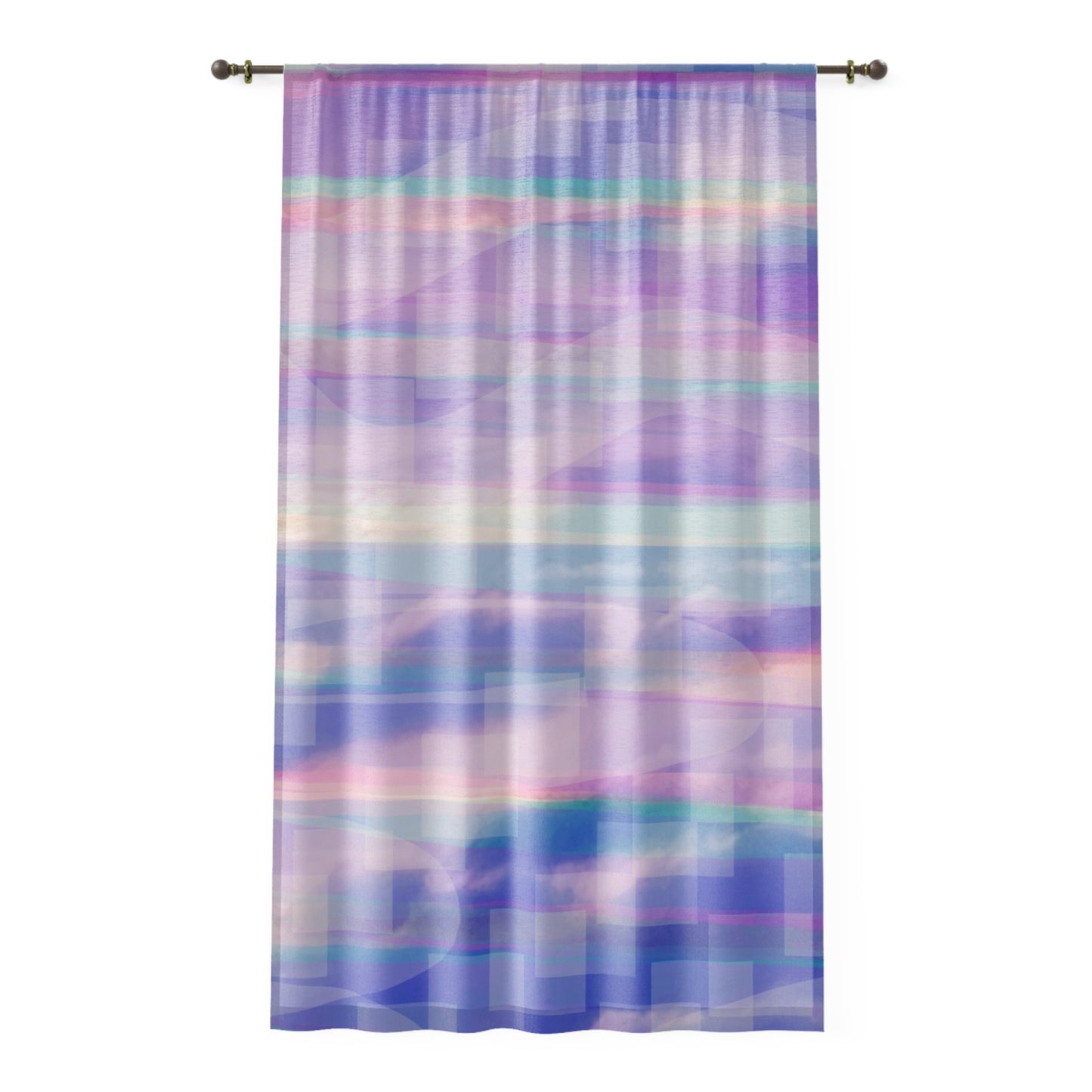 Gloria:  Sheer Abstract Window Curtain - Purple Hues for a Relaxed Home Atmosphere