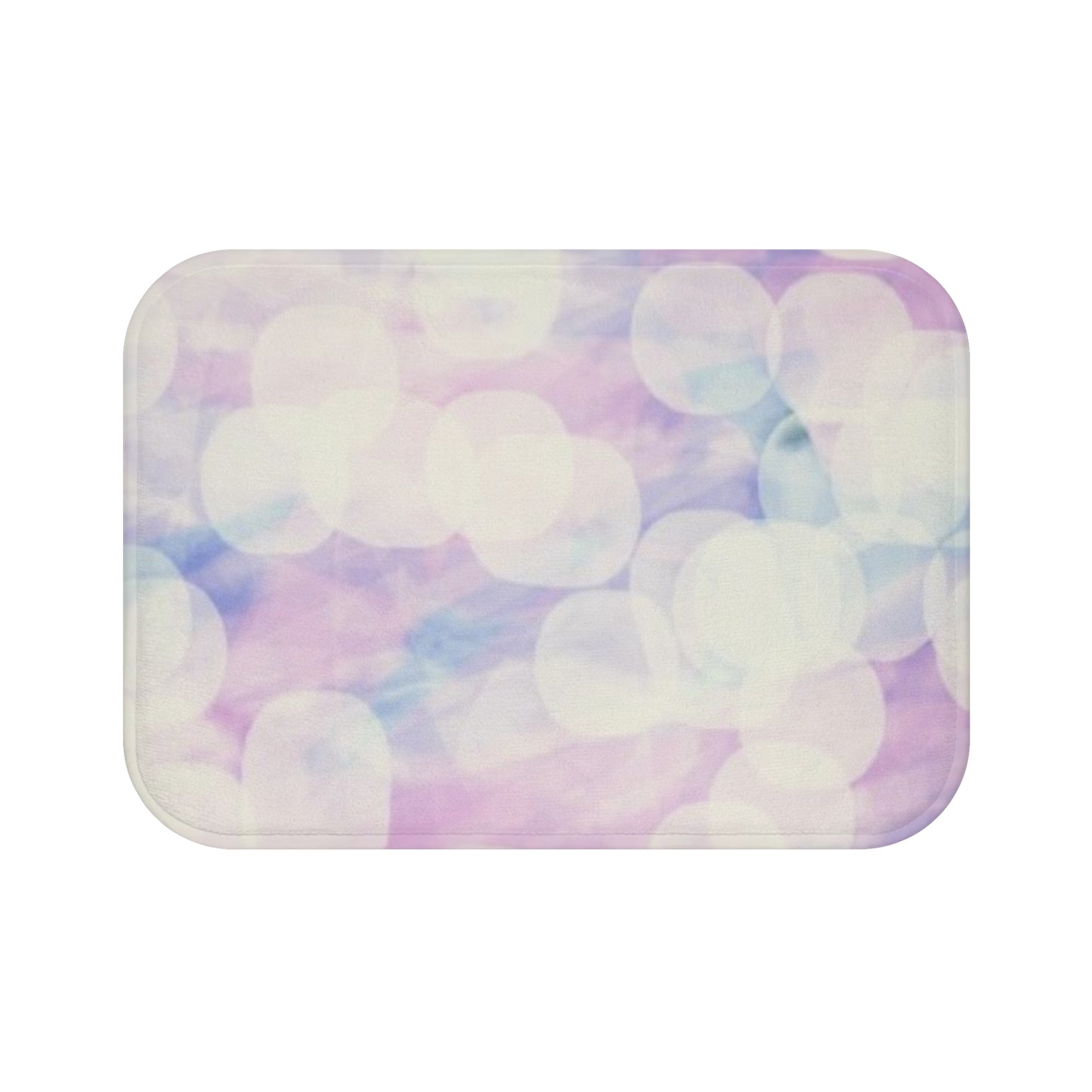 Sprite: (24"x17") Pastel Bokeh Bathmat — Soft Purple & Blue Bathroom Rug