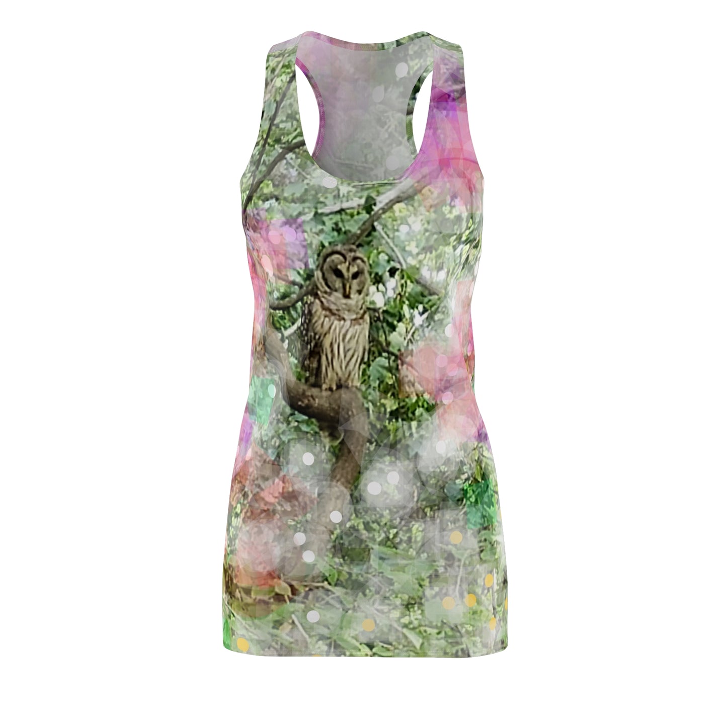 Woodland Owl:  Women's Cut & Sew Racerback Dress (AOP)