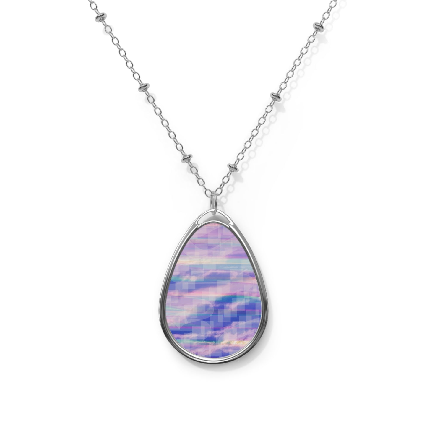 Gloria:  Elegant Spiritual Art Oval Necklace - Elevation Vibes - Unique Souls Teardrop Design for Everyday Wear
