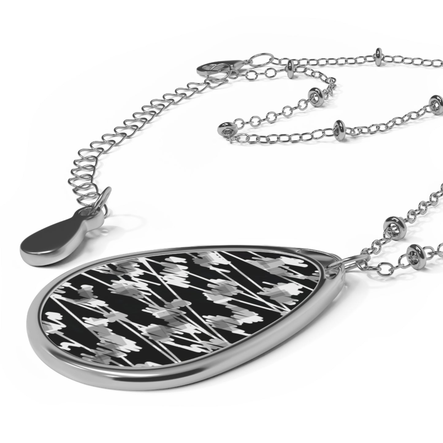 Nimue: Abstract Art Elegant Oval Pendant Necklace - Versatile Jewelry for Any Occasion