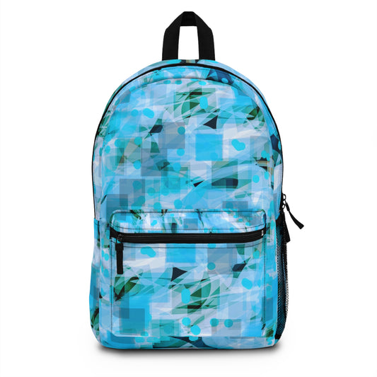 Cascadia:  Aqua Abstract Pattern Backpack, Travel Gear, Unique Gift for Students, Stylish Everyday Carry