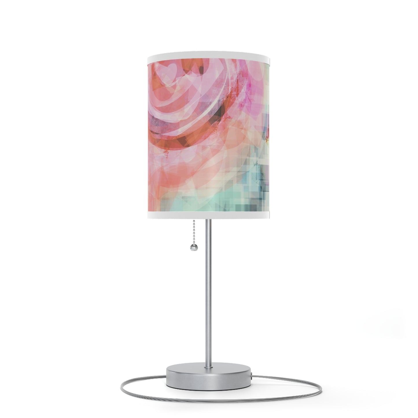 Lana:  WH Trim; Modern Abstract Floral Table Lamp - USB/CA Plug