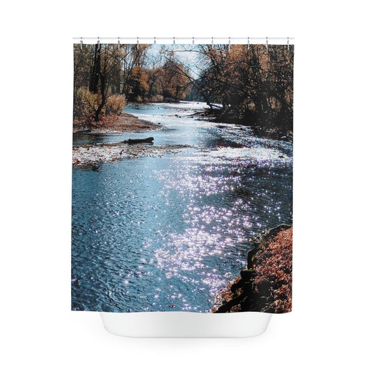 Shimmer Creek: Polyester Shower Curtain