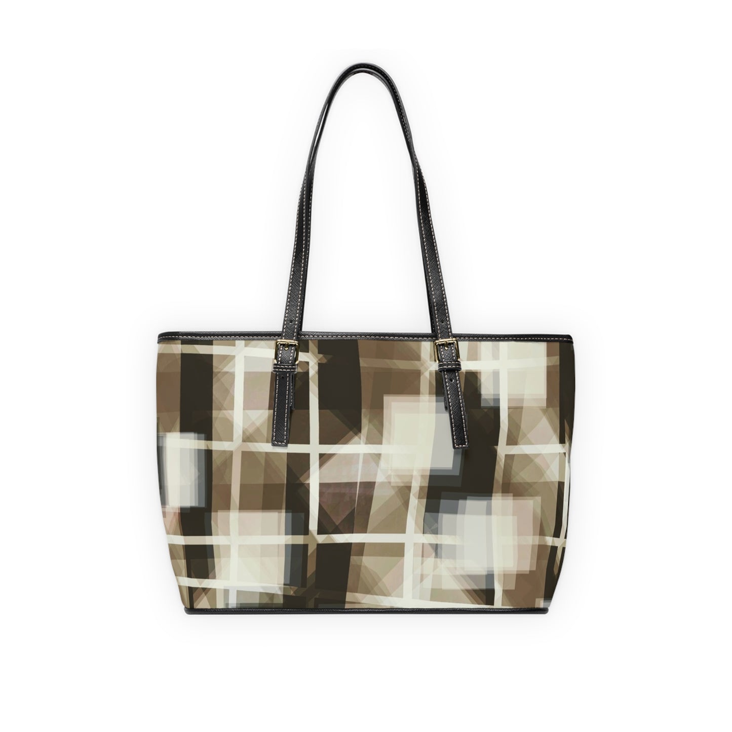 Jackie:  Chic PU Leather Shoulder Bag - Stylish Geometric Pattern Tote for Everyday Use