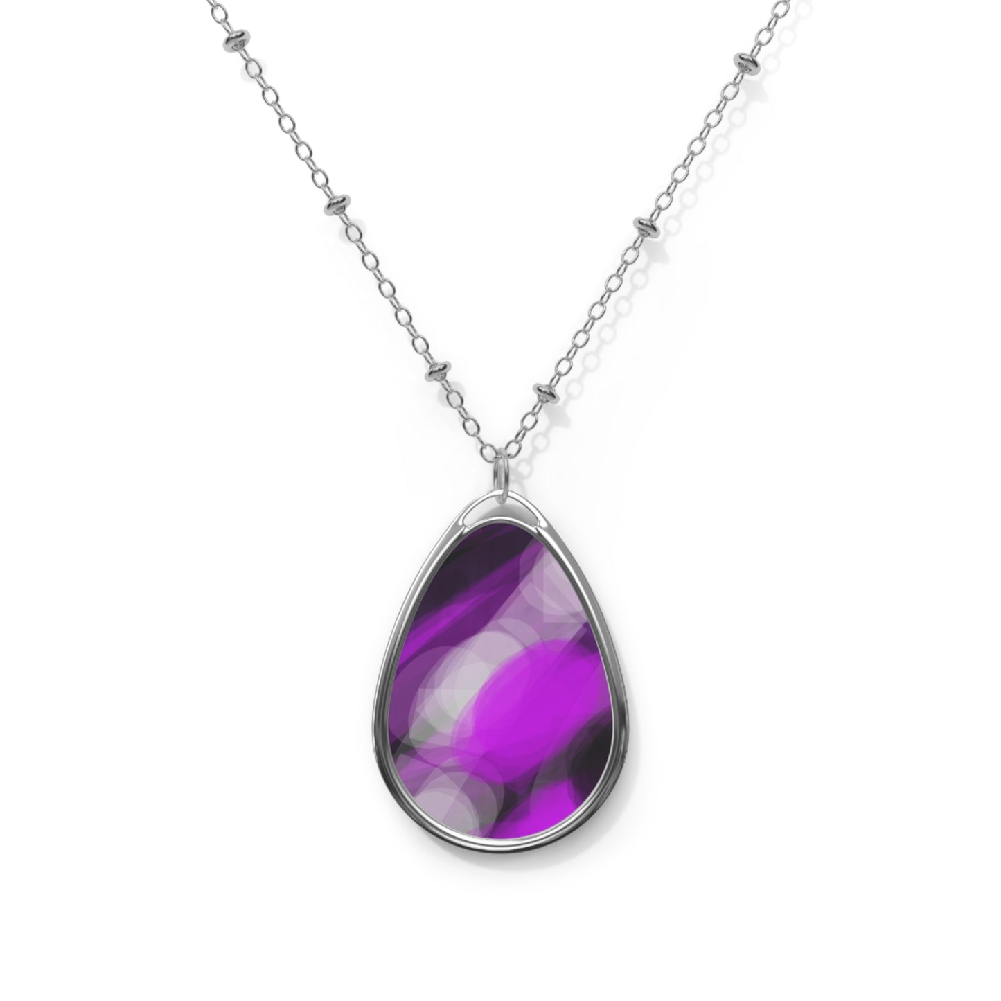 Laid Back:  Chic Abstract Purple Oval Necklace - Unique Jewelry for Everyday Elegance