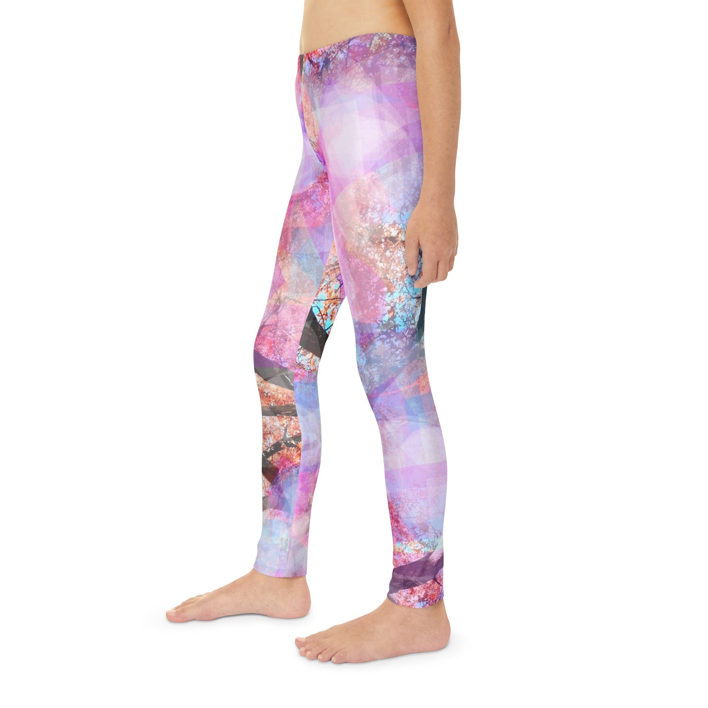 Aura:  Youth Full-Length Leggings (AOP): 7/8 Yrs