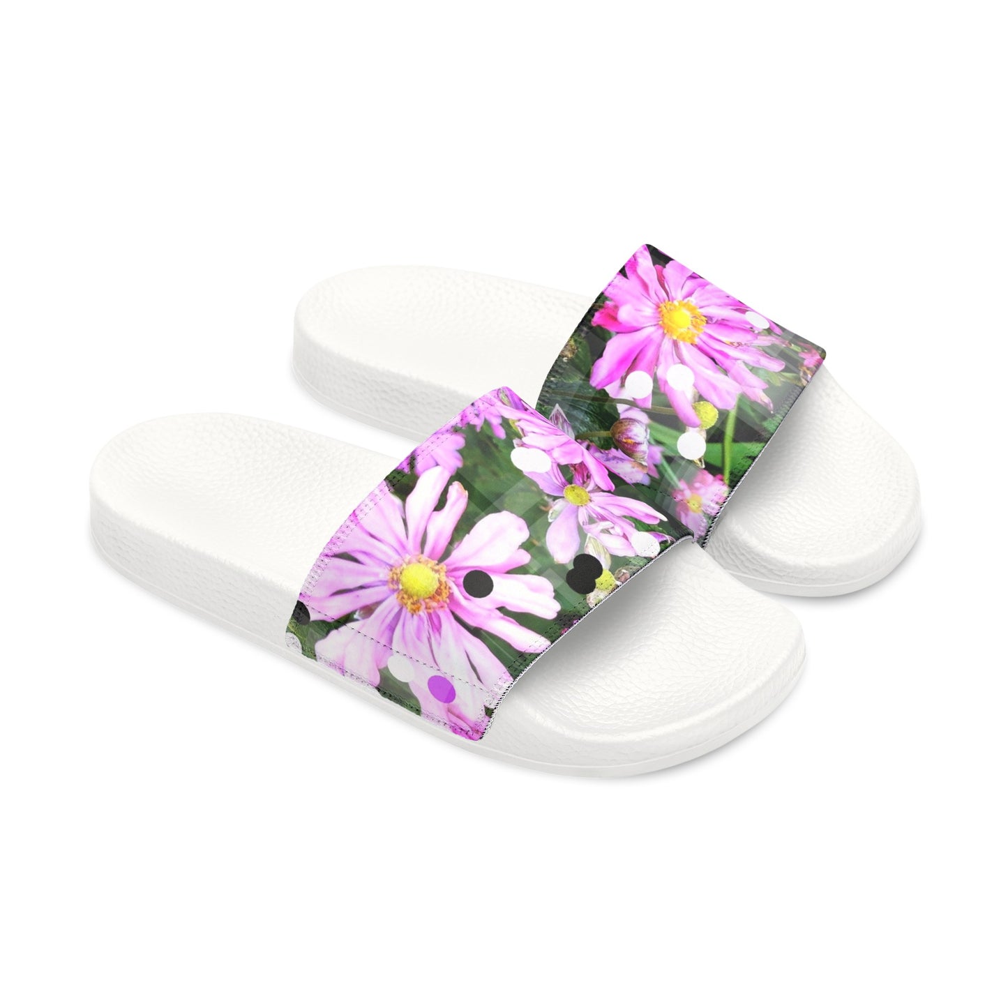 Pink Daisies:  Women's PU Slide Sandals