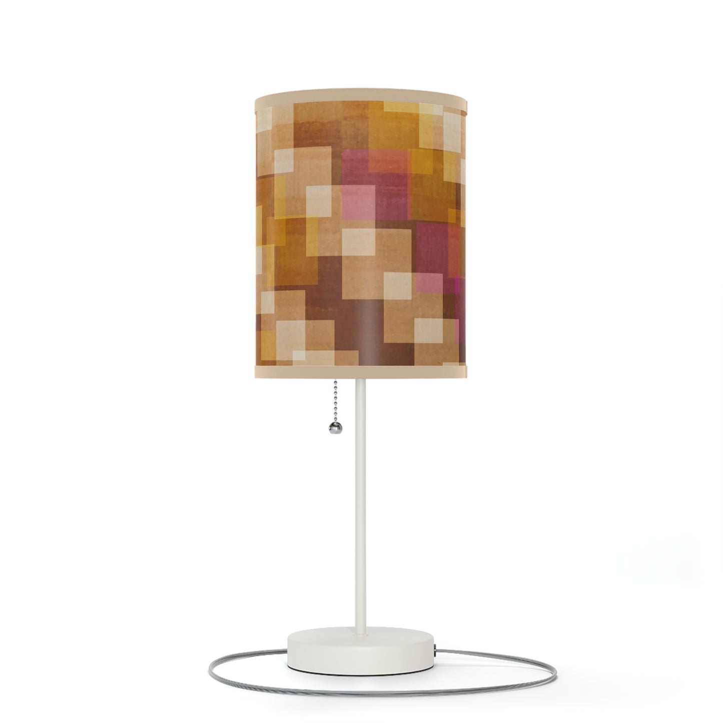 Frankie:  Beige Trim; Modern Jazzy Geometric Table Lamp, Unique Home Décor, Stylish Lighting, Bedroom Accent, Gift for New Home, US|CA Plug