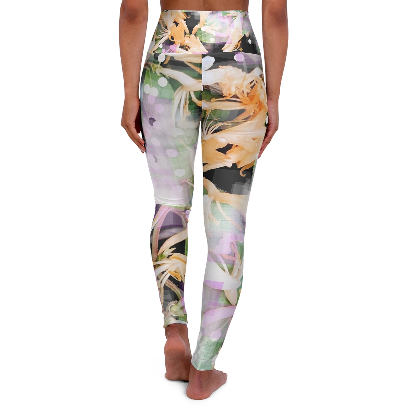 Honey Creme: High Waisted Leggings, Activewear, Nature Lovers Print, Casual Chic Streetwear