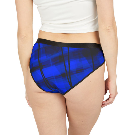 Crazy Sapphire:  Stylish Women's Underwear - Blue Geometric Print - Comfortable & Trendy Lingerie