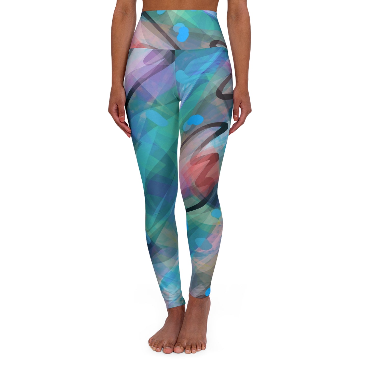 Rainbeats:  Chill Vibes - High Waisted Leggings - Perfect for Fitness & Wellness, Casual Chic Streetwear