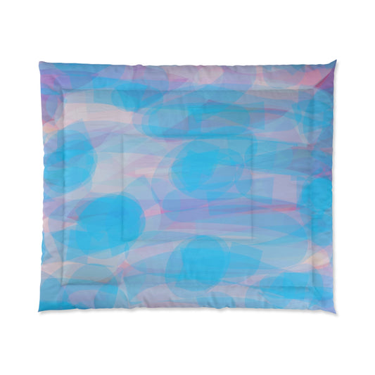 Mellow:  Serene Abstract Comforter - Soft Blue Waves for Relaxing Sleep Spaces