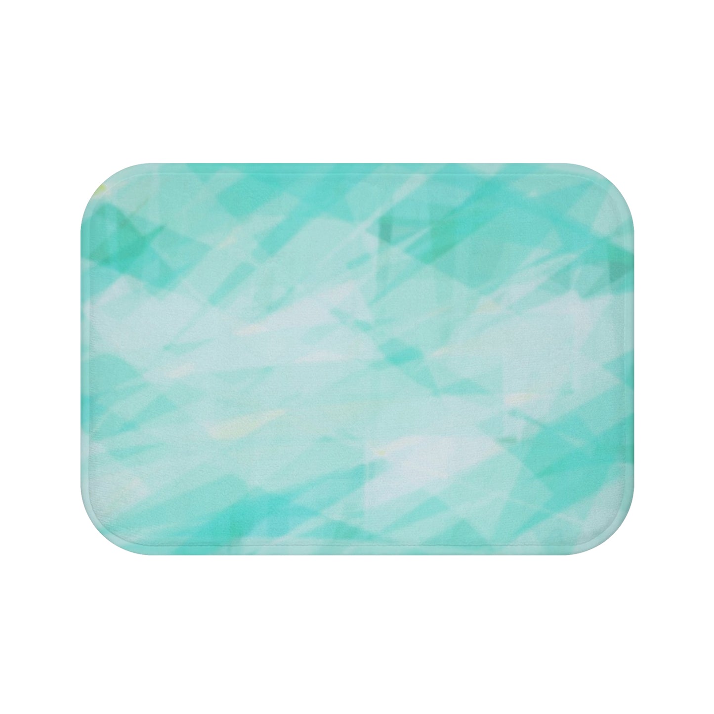 Mountain Stream: (24"x17") Aqua Abstract Bathmat, Soft Bathroom Rug, Turquoise Shower Mat, Coastal Home Decor, Non-Slip Floor Mat