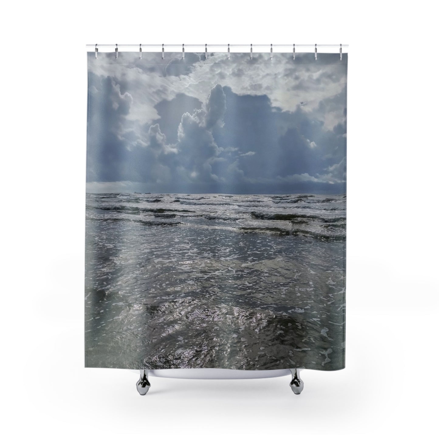 Silver Sea:  Shower Curtains