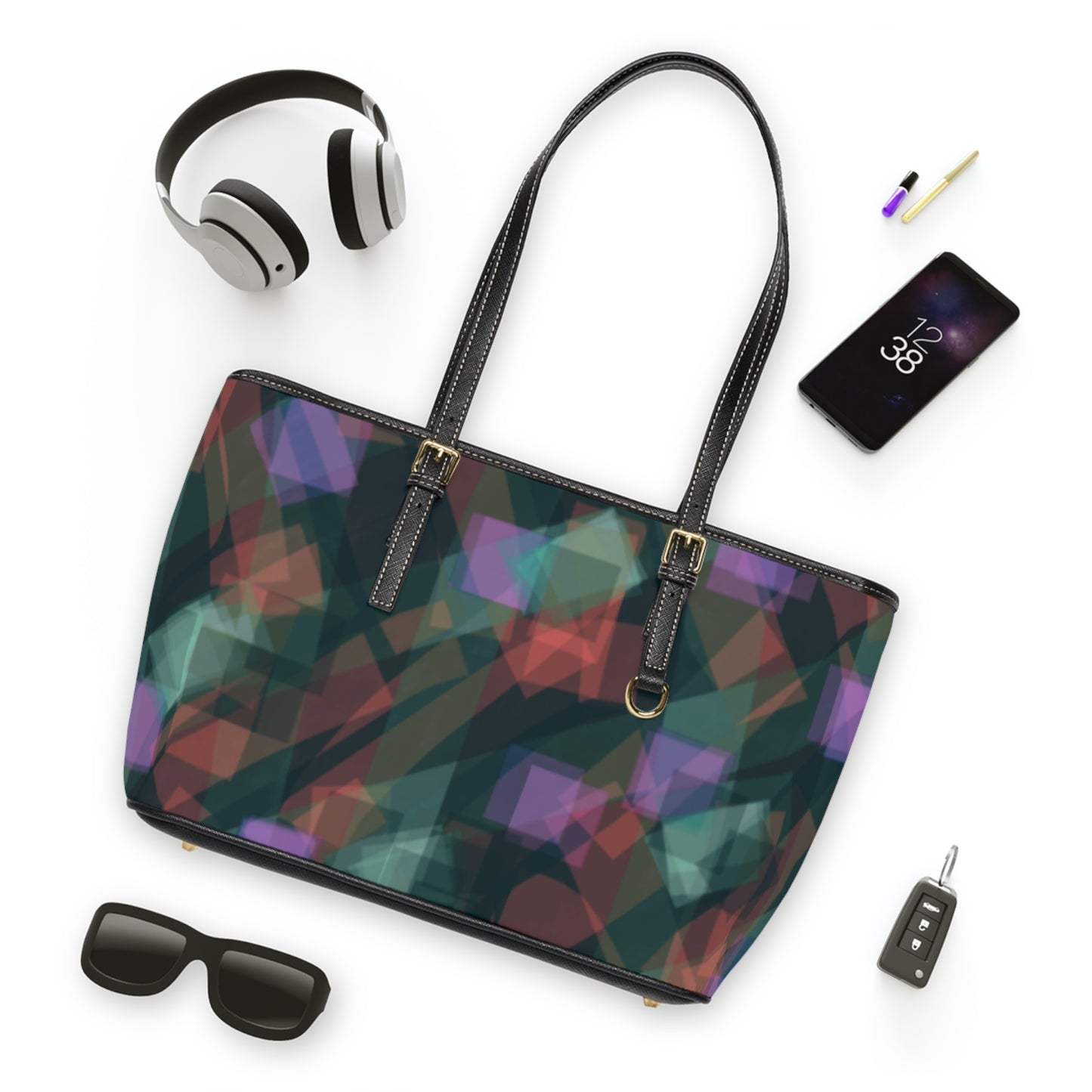 Jean:  Abstract PU Leather Shoulder Bag – Stylish & Versatile Tote for Every Occasion