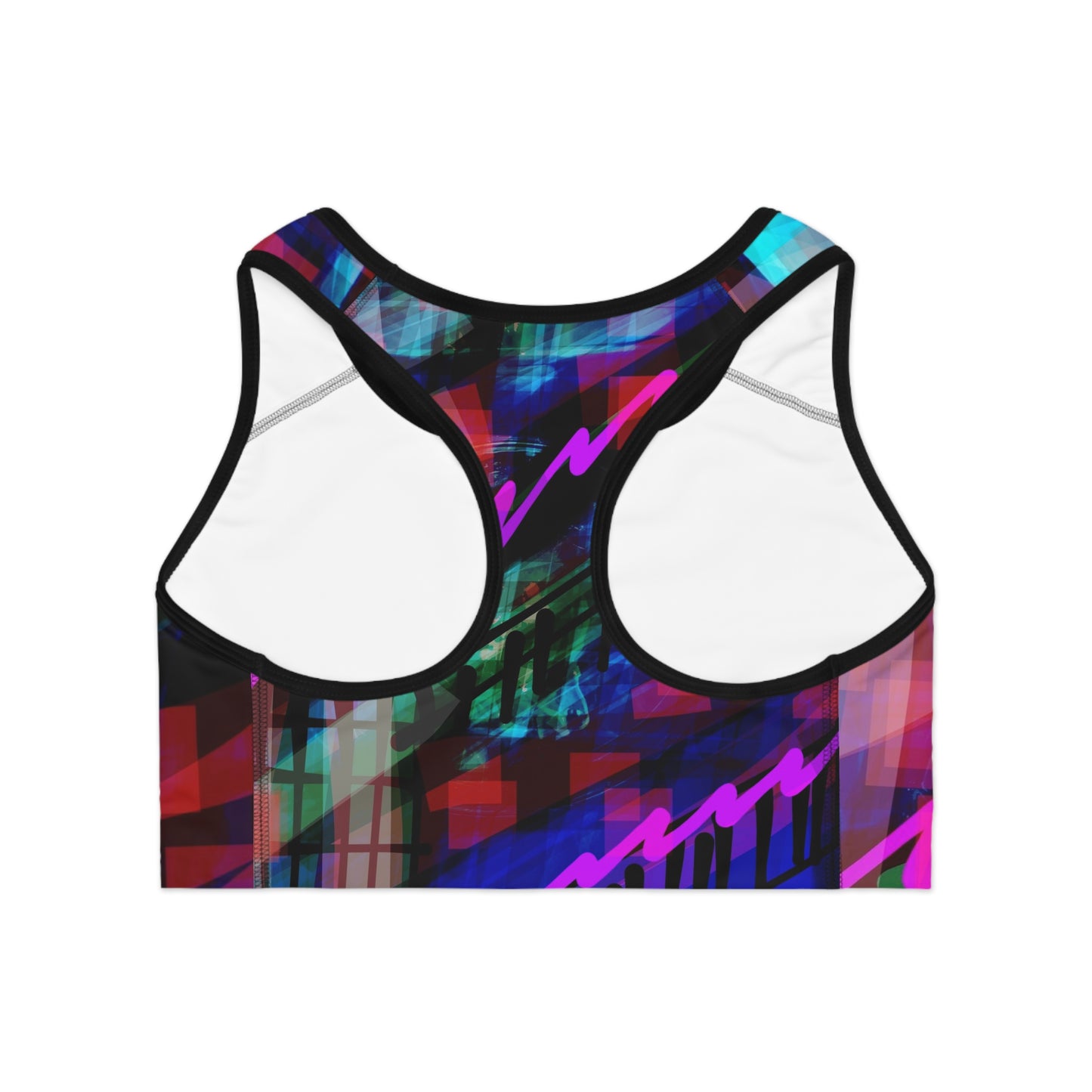 Marianne:  Vibrant Abstract Sports Bra for Yoga & Workout