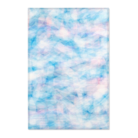 Blue Sugar: 24"x36" Vibrant Abstract Area Rug, Soft Plush Floor Mat, Living Room Decor, Boho Home Style, Colorful Carpet for Cozy Spaces