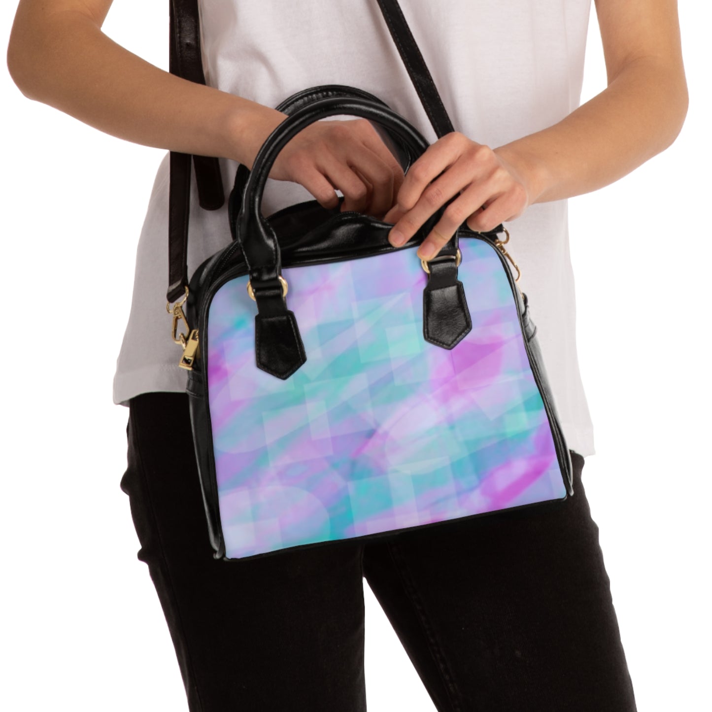 Leia:  Pastel Geometric Shoulder Handbag - Stylish & Versatile Handbag for Everyday Use