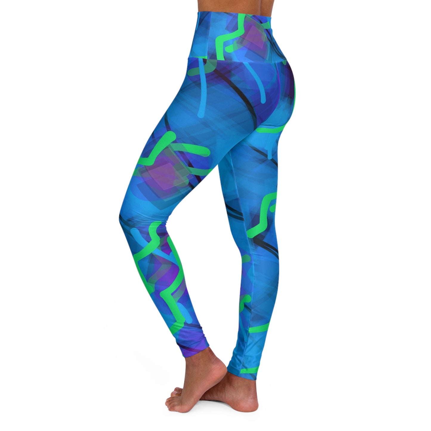 Gee Wiz: Good Vibes; High Waisted Fashion Leggings for Active Living | Perfect for Fitness, Yoga, Dance, Gym, Meditation, Streetwear