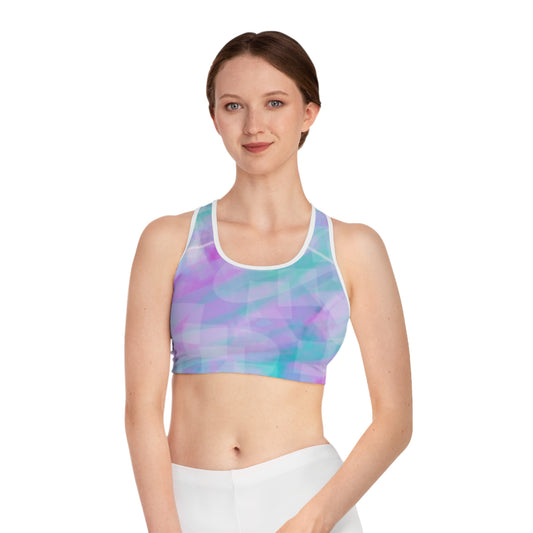 Leia: (WH Trim) Aesthetic Sports Bra - Colorful Workout Top, Fitness Bra, Breathable Sportswear, Dance Gear, Activewear for Women