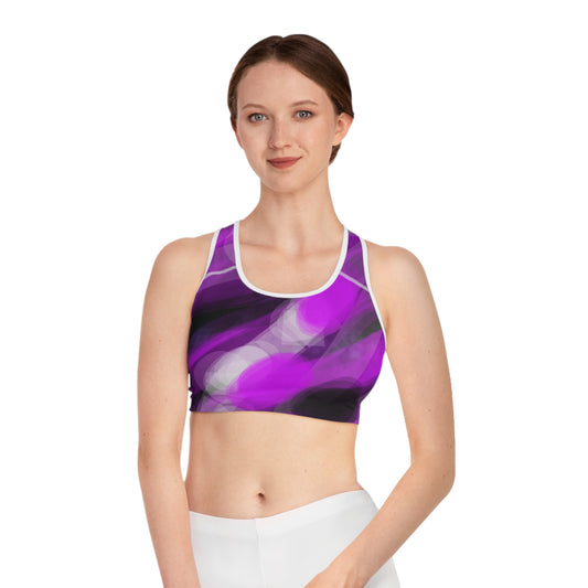 Laid Back I: WH Trim Vibrant Purple Sports Bra for Active Women