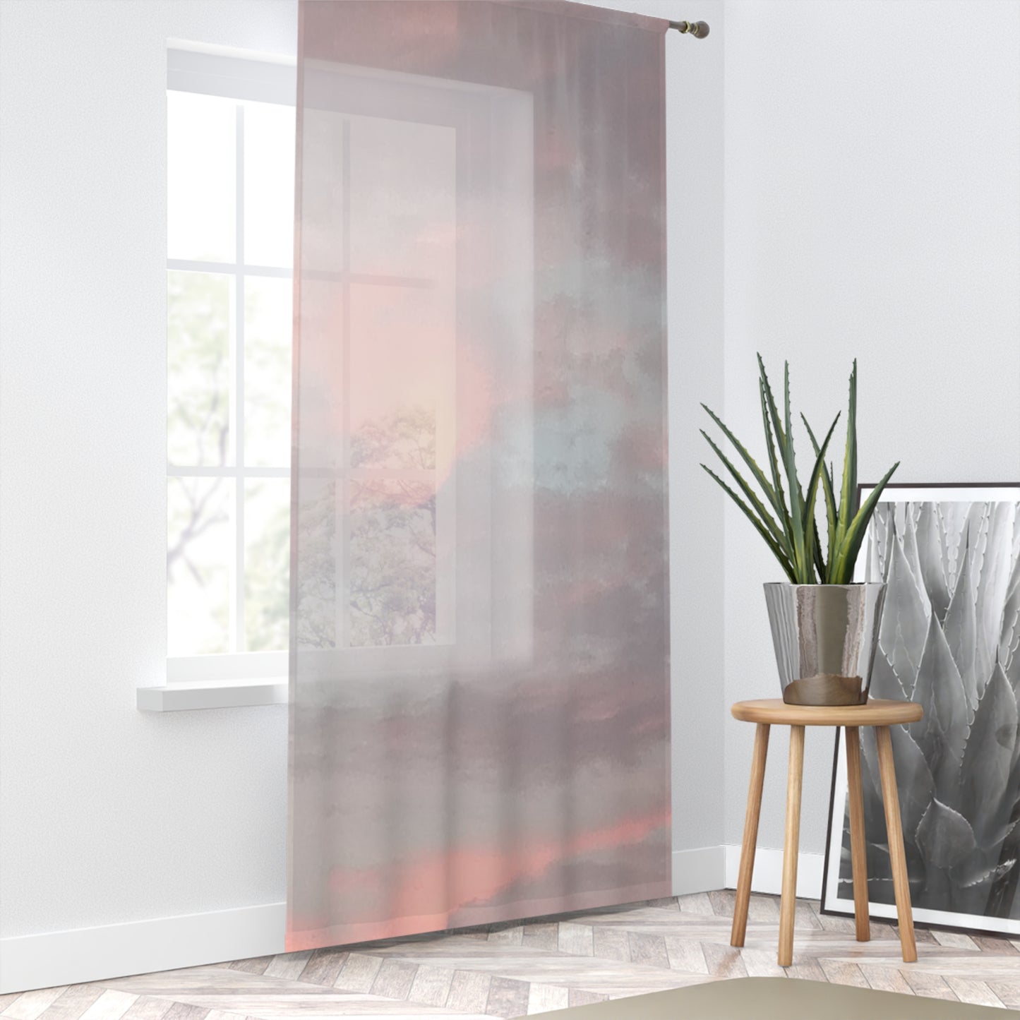 Ardent Pulse: Sweet Sunset Sheer Window Curtain