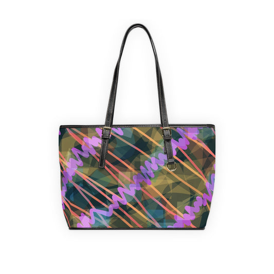 Ava:  Stylish PU Leather Shoulder Bag - Colorful Abstract Design for Everyday Use