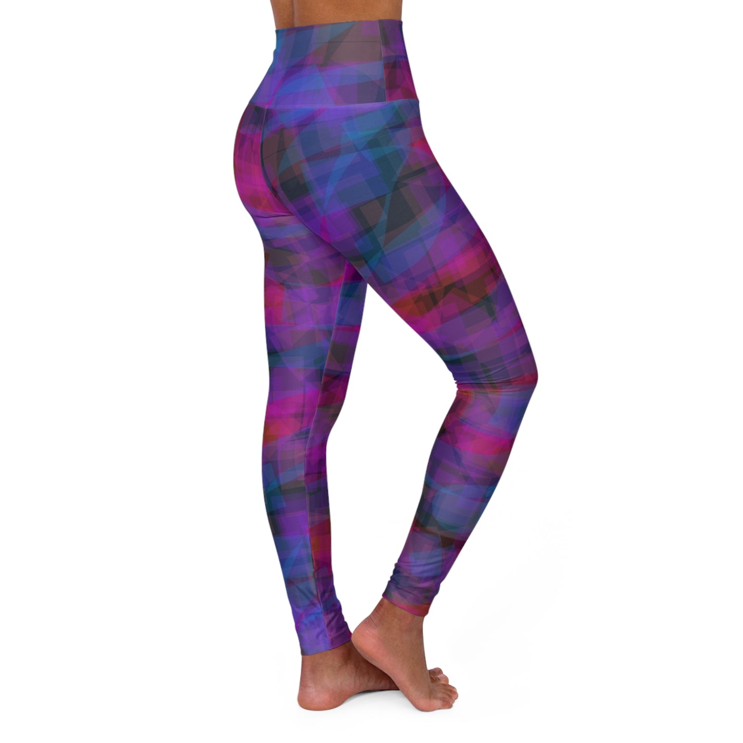 Cherry Blue: Beautiful Vibes High Waisted Leggings - Colorful Activewear, Fitness Leggings, Workout Gear, Dance Pants, Exercise Apparel, Streetwear