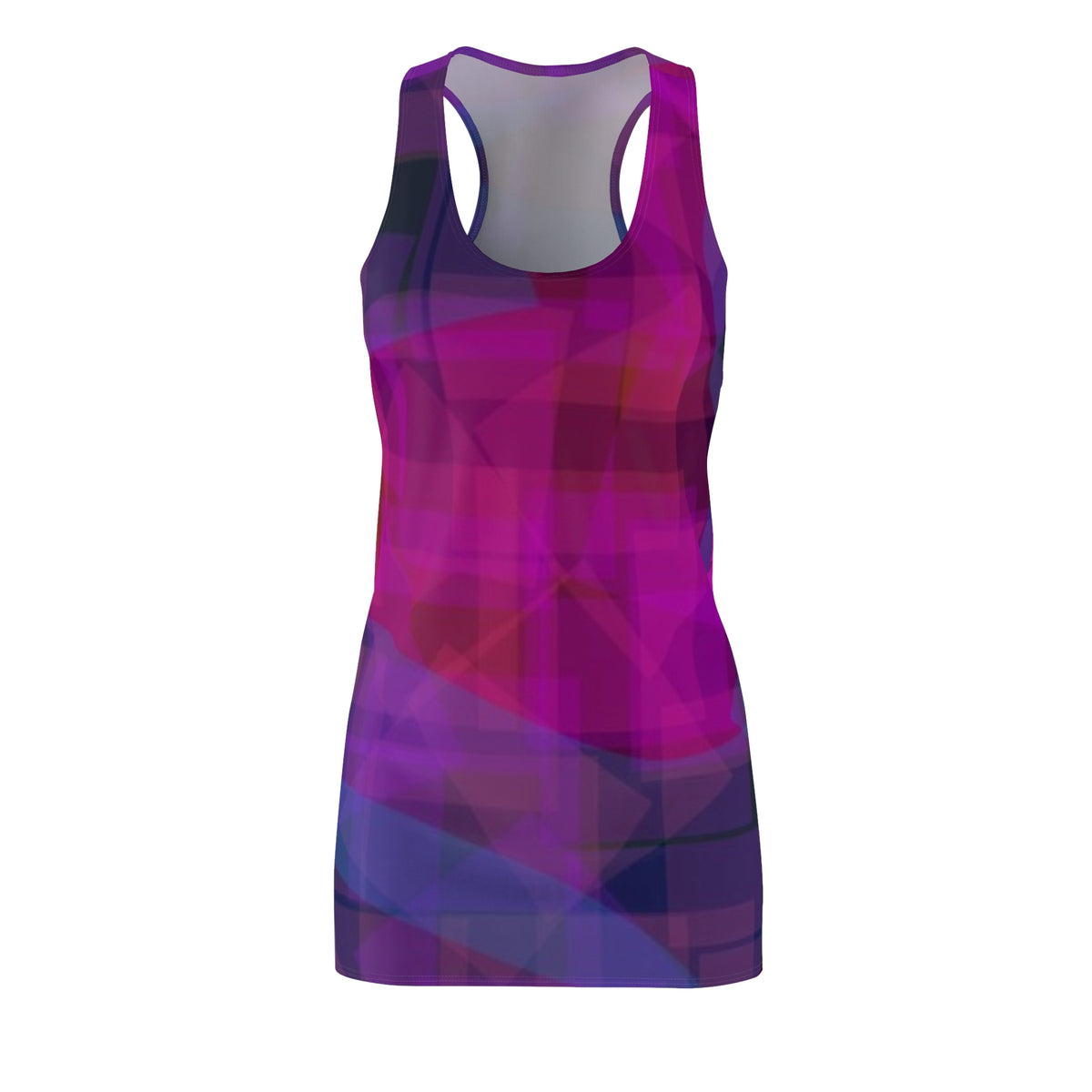 Cherry Blue:  Abstract Purple Hues Racerback Dress
