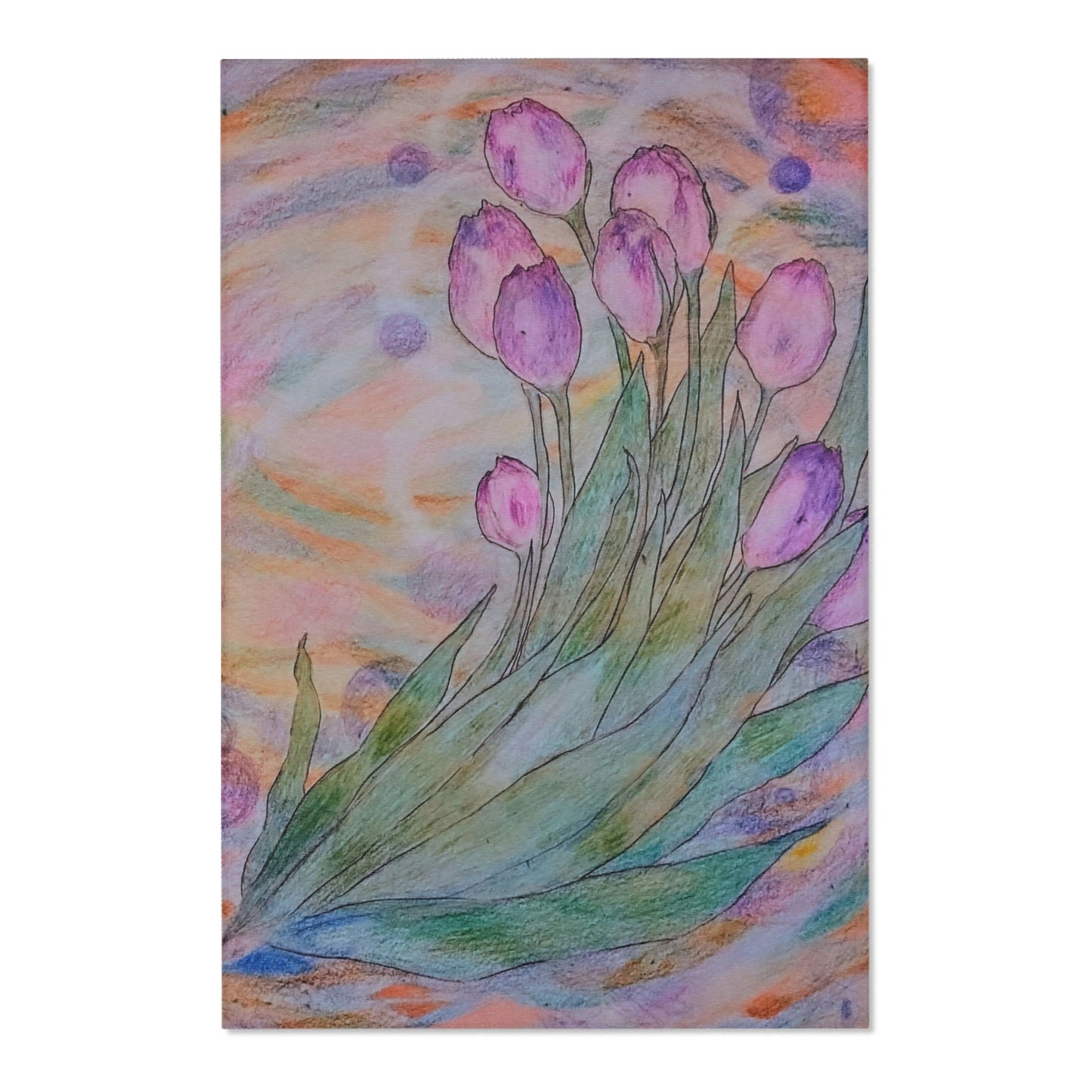 Breathing Tulips: Area Rugs 48"x72"