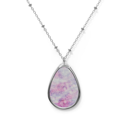 Beatrice: Ethereal Bliss Oval Teardrop Pendant Necklace - With Dainty Chain