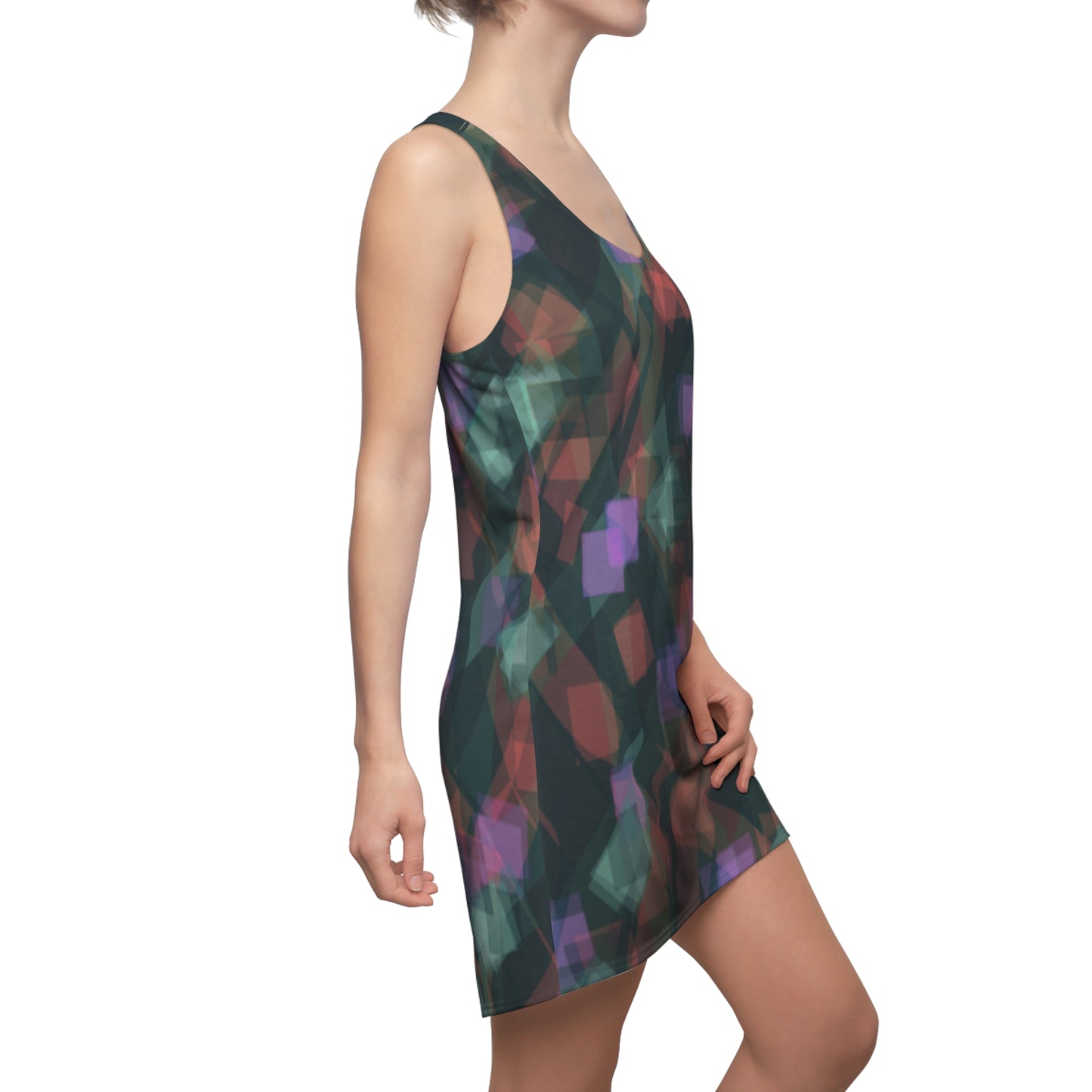 Jean:  Chic Abstract Women's Racerback Dress - Perfect for Summer Parties & Casual Outings
